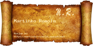 Martinko Romola névjegykártya